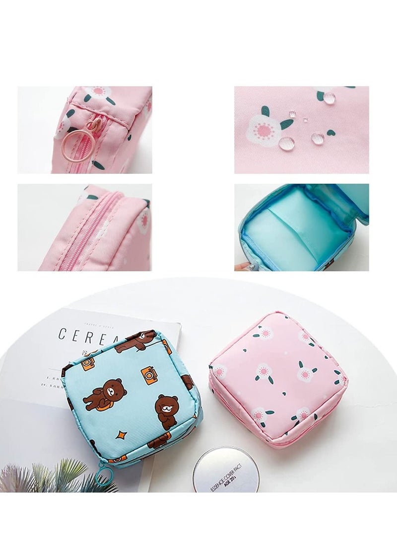 Excefore - Sanitary Napkin Storage Bag, Zipper Menstrual Pad Bag Portable Tampons Holder for Purse First Period Kit Teen Girls Store Pads Women(4Pcs) - Image 1
