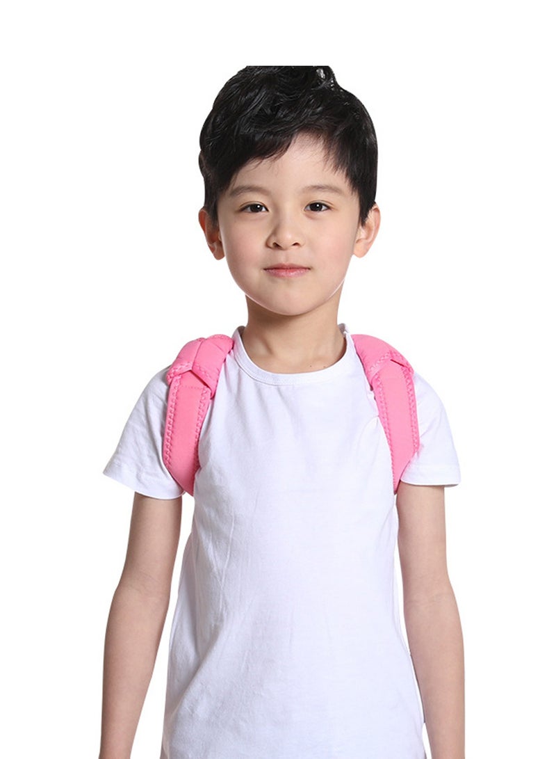 Posture Corrector For Kids with Adjustable Breathable Upper Back Support Brace Back Straightener Back Correction Strap For Clavicle Support And Pain Relief From Back Neck Shoulder-Pink M - Image 4