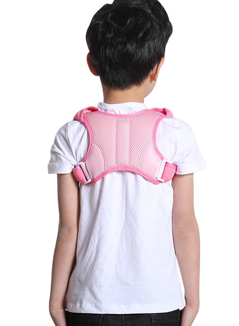 Posture Corrector For Kids with Adjustable Breathable Upper Back Support Brace Back Straightener Back Correction Strap For Clavicle Support And Pain Relief From Back Neck Shoulder-Pink M - Image 5