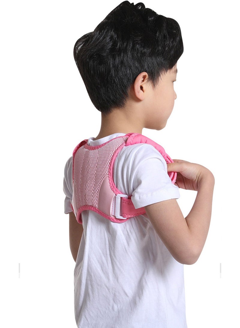 Posture Corrector For Kids with Adjustable Breathable Upper Back Support Brace Back Straightener Back Correction Strap For Clavicle Support And Pain Relief From Back Neck Shoulder-Pink M - Image 3