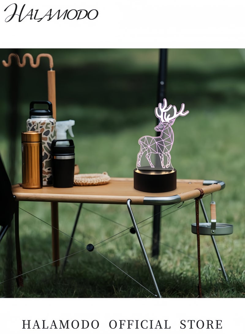 HALAMODO Sika Deer 3D Night Light Table Lamp White/Clear 20.5 x 14.5cm  - Image 3