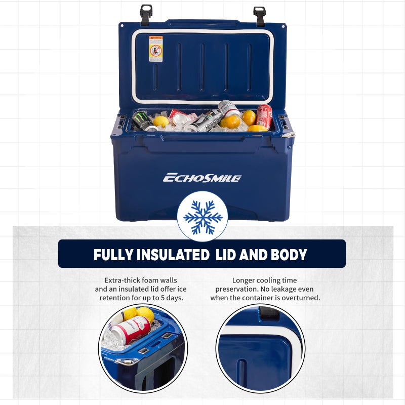 EchoSmile 25/30/35/40/60/75 Quart Rotomolded Cooler, Built to Stand up to The Rigors of The Journey - Image 4