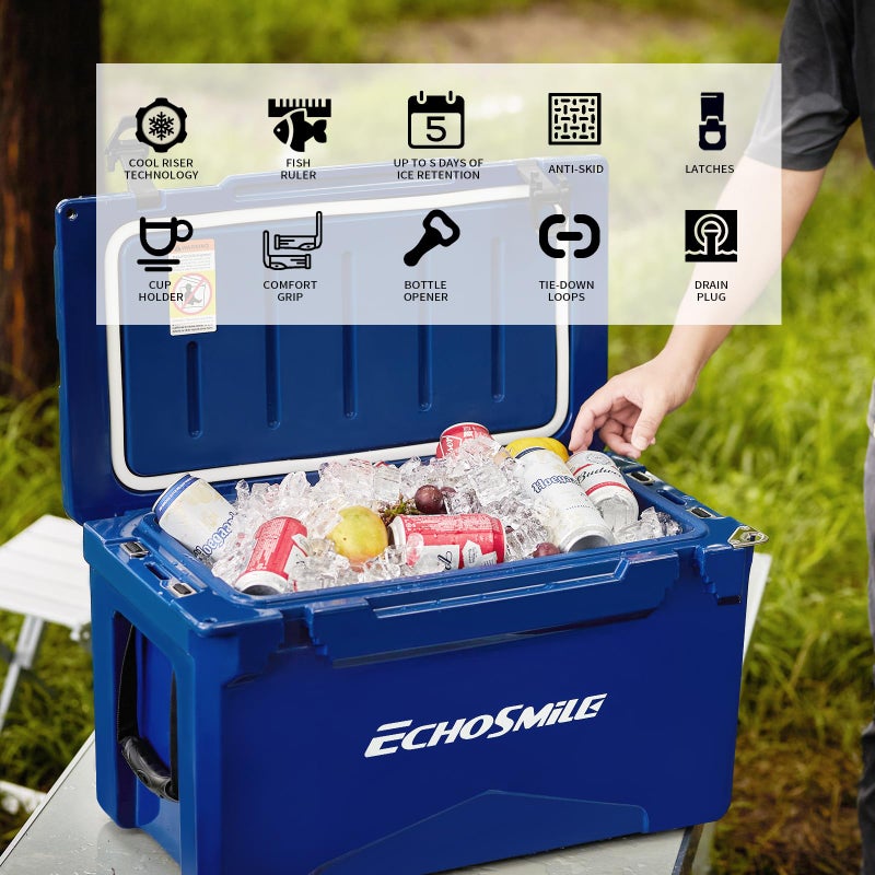EchoSmile 25/30/35/40/60/75 Quart Rotomolded Cooler, Built to Stand up to The Rigors of The Journey - Image 2
