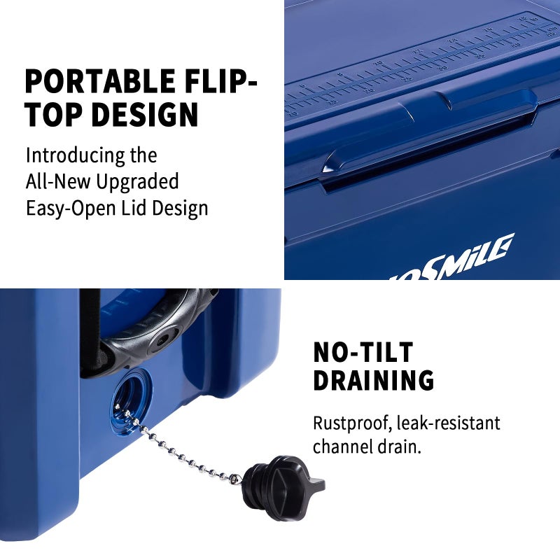 EchoSmile 25/30/35/40/60/75 Quart Rotomolded Cooler, Built to Stand up to The Rigors of The Journey - Image 5