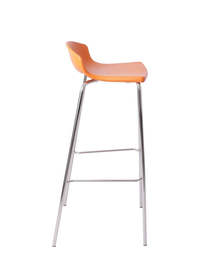 Easy Stack Bar Stool With Chrome Legs Orange