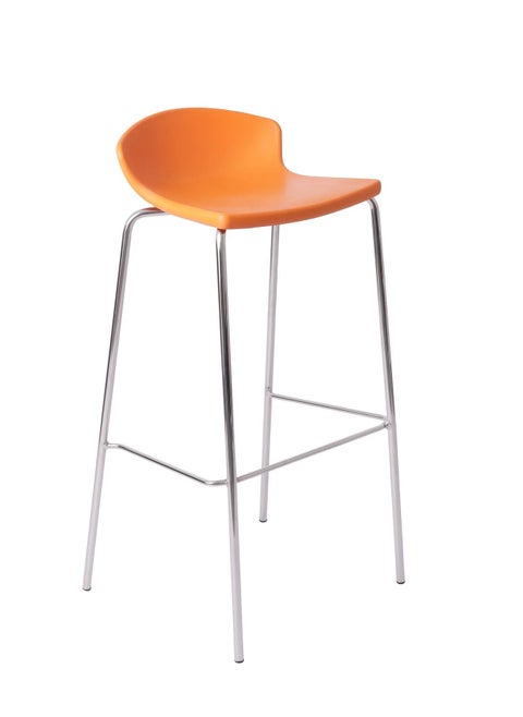 Easy Stack Bar Stool With Chrome Legs Orange