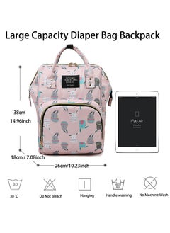 General Backpack Multifunctional Large Capacity Mommy Bag Nylon Mother and Baby Backpack Travel Backpack (Rabbit)  - Image 2