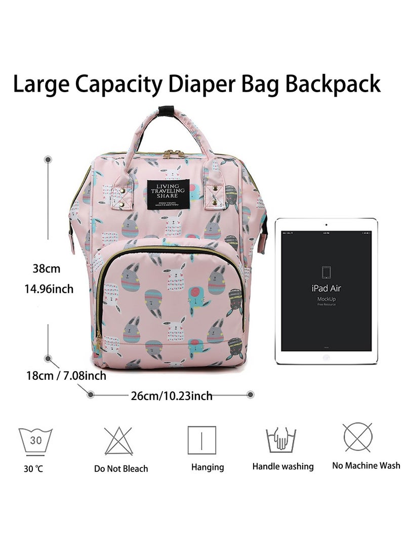 General Backpack Multifunctional Large Capacity Mommy Bag Nylon Mother and Baby Backpack Travel Backpack (Rabbit)  - Image 2