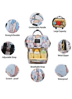General Backpack Multifunctional Large Capacity Mommy Bag Nylon Mother and Baby Backpack Travel Backpack (Rabbit)  - Image 3
