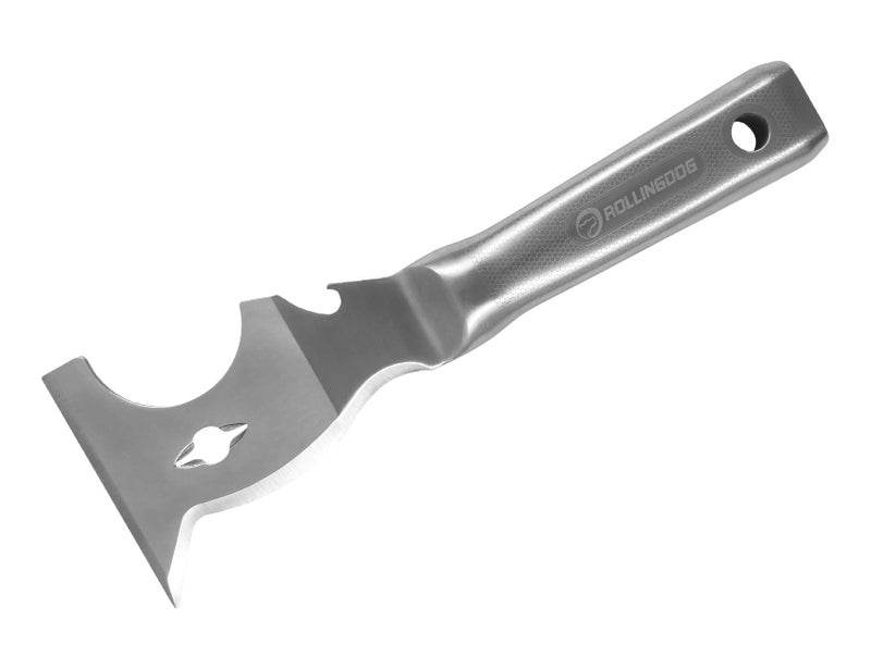 ROLLINGDOG 10 in 1 Painter's Tool - Stainless Steel Mirror Polished One Piece Blade And Laser Engraved Handle,3 inch Multifunction Putty Knife Drywall Paint Scraper - Image 1
