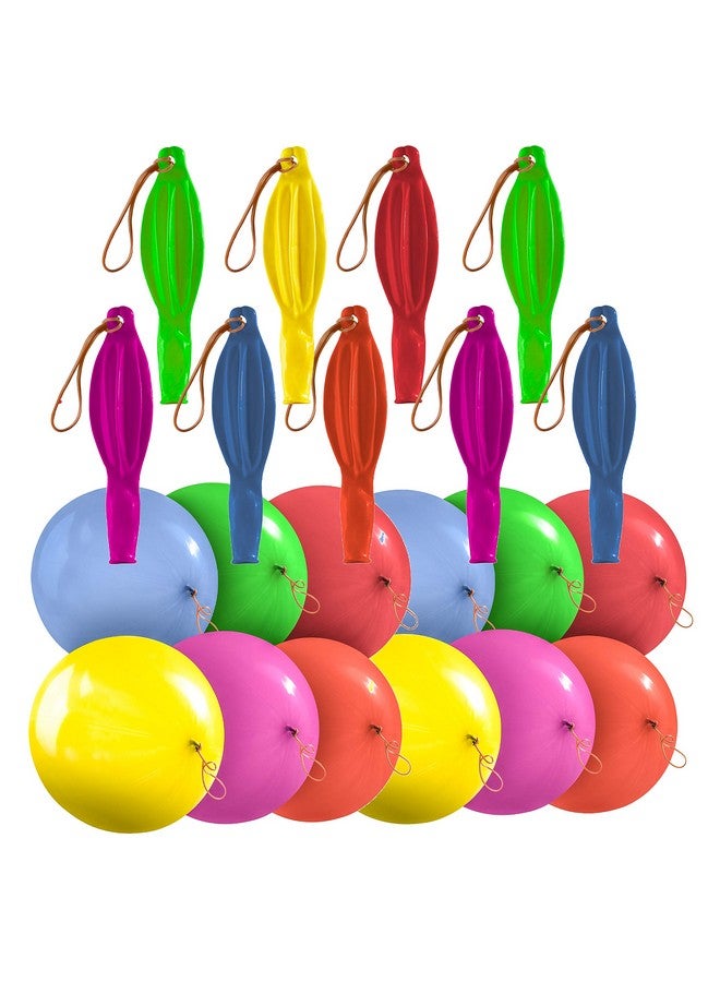 Prextex Prextex 36 Punch Balloons (6 Assorted Colors) - 18-Inch Strong Punching Ball Balloons for Indoor & Outdoor Fun, Themed Events, Birthday Parties, Party Favor for Kids 4-8, Kid Gifts, Kids Party Balloon  - Image 1