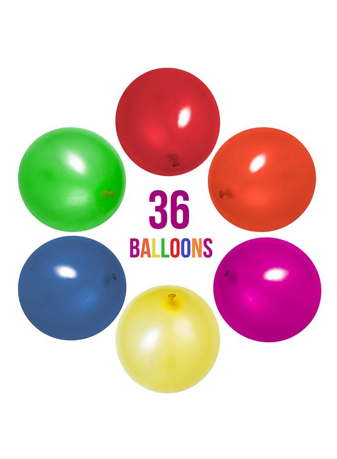 Prextex Prextex 36 Punch Balloons (6 Assorted Colors) - 18-Inch Strong Punching Ball Balloons for Indoor & Outdoor Fun, Themed Events, Birthday Parties, Party Favor for Kids 4-8, Kid Gifts, Kids Party Balloon  - Image 3