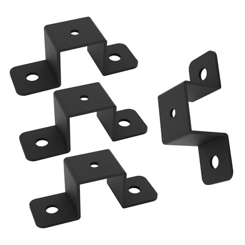 Wpbhk 4Pcs Square Tube Strap Clamp, 1" x 1" Strap Post Ties, Black Deck Fence Post Tie Bracket, Square Tube Buckle, U-Shaped Pipe Clamp Bracket - Image 4