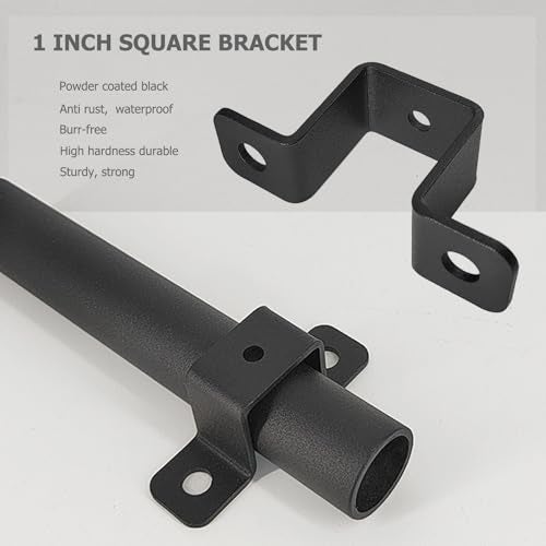 Wpbhk 4Pcs Square Tube Strap Clamp, 1" x 1" Strap Post Ties, Black Deck Fence Post Tie Bracket, Square Tube Buckle, U-Shaped Pipe Clamp Bracket - Image 5