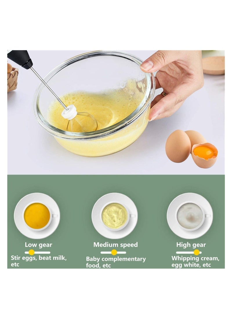 ELTRAZONE Rechargeable Milk Frother 3 Speeds Handheld Foam Maker With Stainless Whisk For Coffee, Latte, Cappuccino, Chocolate, Milk Tea, Coconut Milk, Durable Frother Drink Mixer, Lc-Mrkmixer - Image 2