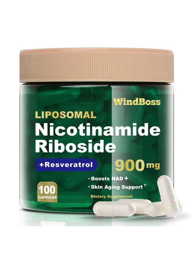 Windboss NAD Nicotinamide Riboside Resveratrol, Liposomal NAD Supplements for Women & Men, NMN Supplement Alternative, NAD Supplement - 100 Capsules - Image 1