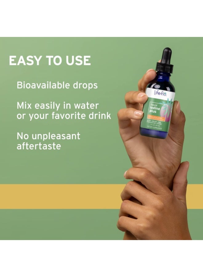 لايف-فلو اليود السائل بلس 150 ميكروغرام، مكمل اليود لدعم الغدة الدرقية، قطرات سائلة - 2 أونصة سائلة (450 حصة) - Image 5