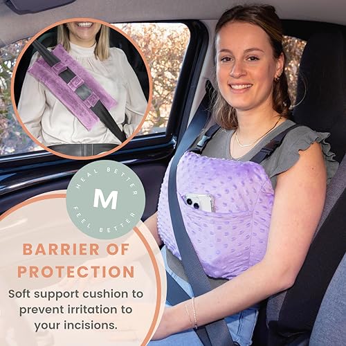 MOYOAMA Post Mastectomy Pillow –4 Pcs Protective Kit incl 1 Gel Pack, Seatbelt Cushion, Shower Lan- Breast Surgery Must Haves,Breast Reduction Recovery Supplies, Breast Augmentation,Post Op Essentials - Image 2