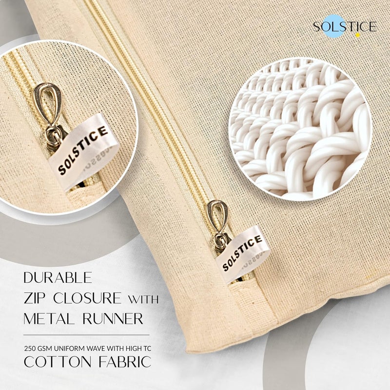 Solstice حقائب/أغطية ساري قطنية للتخزين بحجم كبير مفرد (16 × 14 بوصة) مع إغلاق بسحاب لحقائب الملابس ومنظم خزانة مع نافذة شبكية شفافة مجموعة من - (6) - كريمي - Image 3