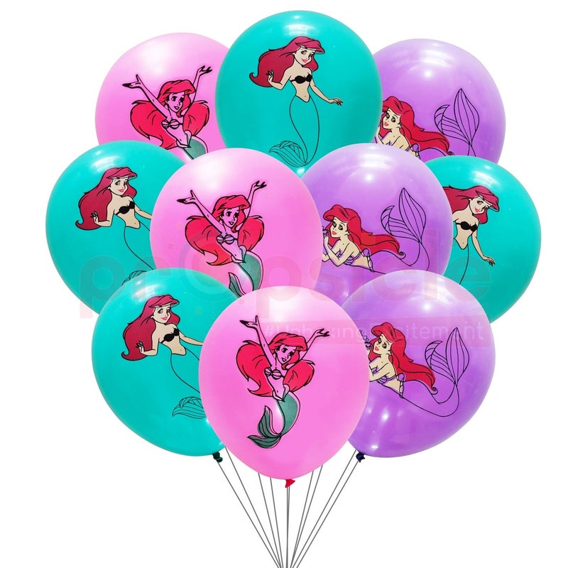 Propsicle Mermaid Theme Birthday Party Decoration Latex Balloon Kit Pink Princess Under The Sea Decor  Packet of 10 - Image 1