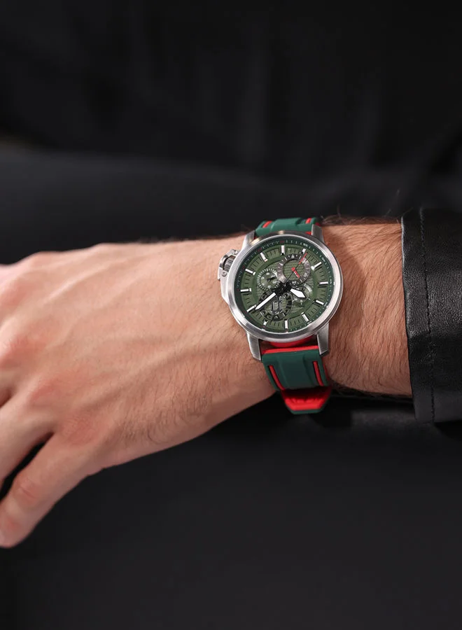 POLICE POLICE - Kavalan Watch For Men Green Dial With Green Silicone Strap - PEWJQ0005106