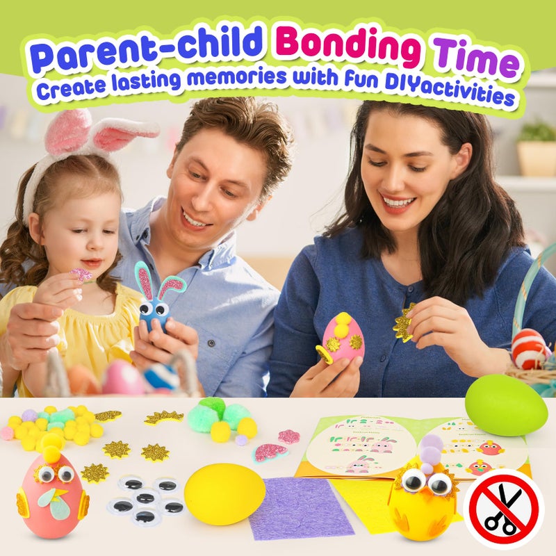 ROOCHKD Arts and Crafts for Kids, Set of 6 DIY Eggs Handcrafted Kit, Toddlers Crafting Set Birthday Exchange Valentine's Gifts for Boys and Girls, Art Supplies Class Activities Easter Basket Stuffers - Image 5