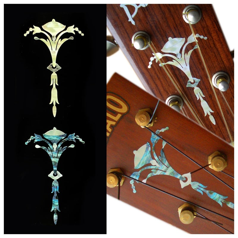 Inlay Stickers for Ukulele Headstock  Torch 2 Colours Set