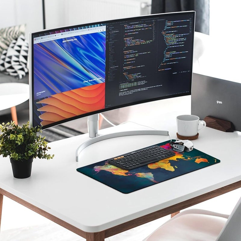 Keebik Gaming Mouse Pad, World Map Mouse Pad 12x24 Inch Large Extended Computer Mouse Mat Keyboard Full Desk Mousepad for Gaming, Office, Home - Image 5