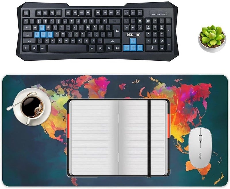 Keebik Gaming Mouse Pad, World Map Mouse Pad 12x24 Inch Large Extended Computer Mouse Mat Keyboard Full Desk Mousepad for Gaming, Office, Home - Image 4