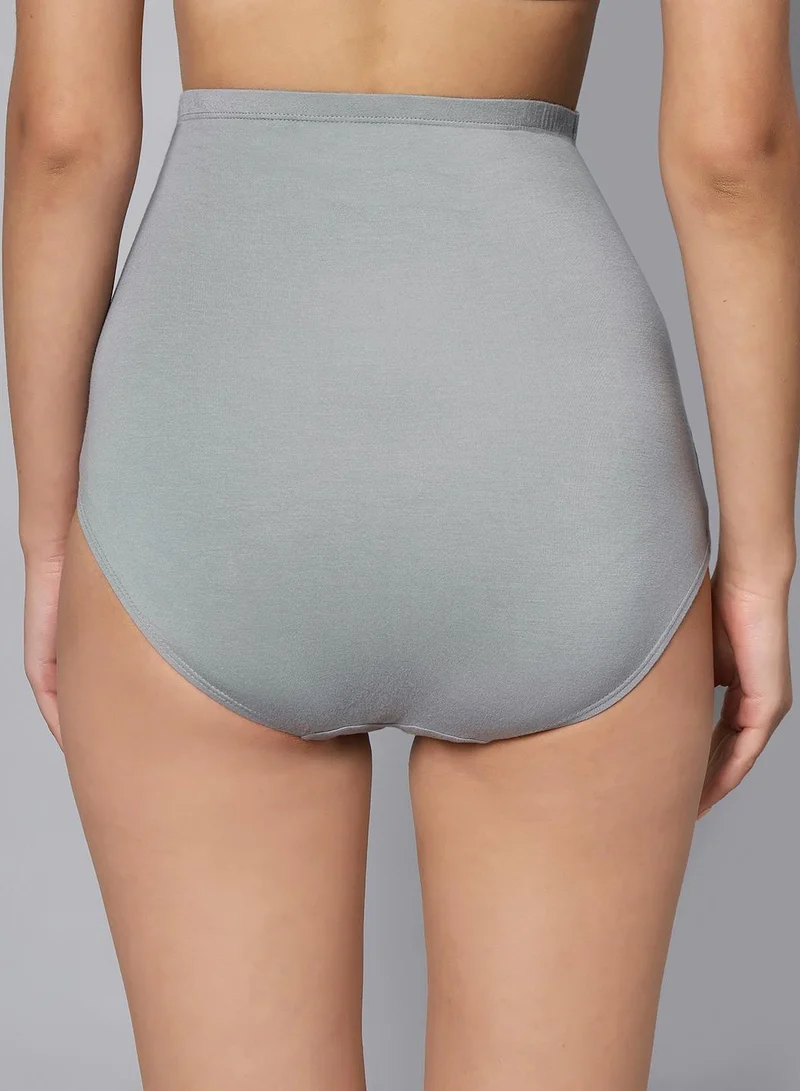 TUMMY TUMMY Bamboo Cotton Grey Nursing Bra and High Waist Panty 2 Pcs Set