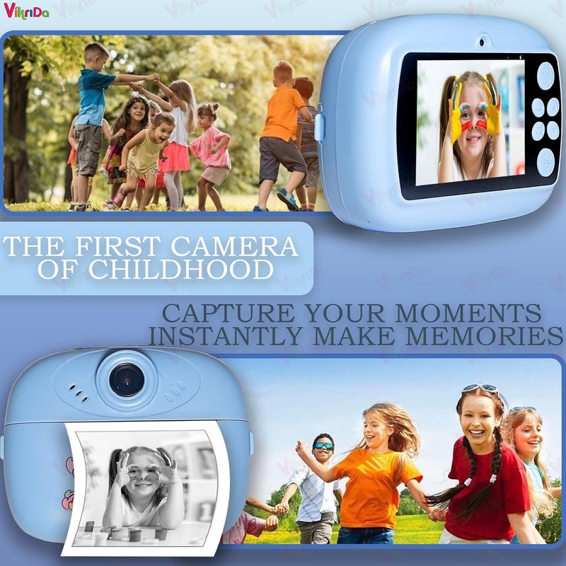 VikriDa Instant Print Camera for Kids | 1080P HD Digital Video Camera with Built-in Printer | Instant Photo – Purple - Image 5