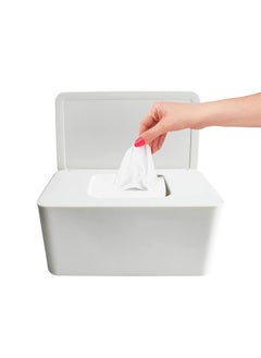 Moorfowl Moorfowl Baby Wipe Dispenser for Bathroom, Upgarde Design(8.2L x 4.9W x 3.9H inches), Minimalist Wipes Holder Container Flushable Wipes Box with Lid for Home Office Car  - Image 1