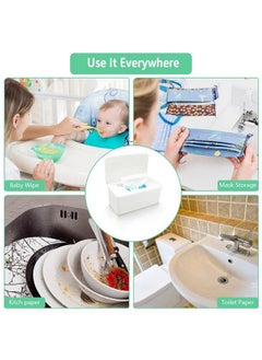 Moorfowl Moorfowl Baby Wipe Dispenser for Bathroom, Upgarde Design(8.2L x 4.9W x 3.9H inches), Minimalist Wipes Holder Container Flushable Wipes Box with Lid for Home Office Car  - Image 5