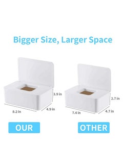Moorfowl Moorfowl Baby Wipe Dispenser for Bathroom, Upgarde Design(8.2L x 4.9W x 3.9H inches), Minimalist Wipes Holder Container Flushable Wipes Box with Lid for Home Office Car  - Image 2