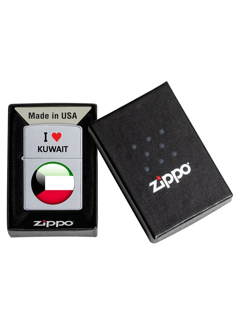 Zippo I love Kuwait Design Satin Chrome Windproof Lighter - Image 3