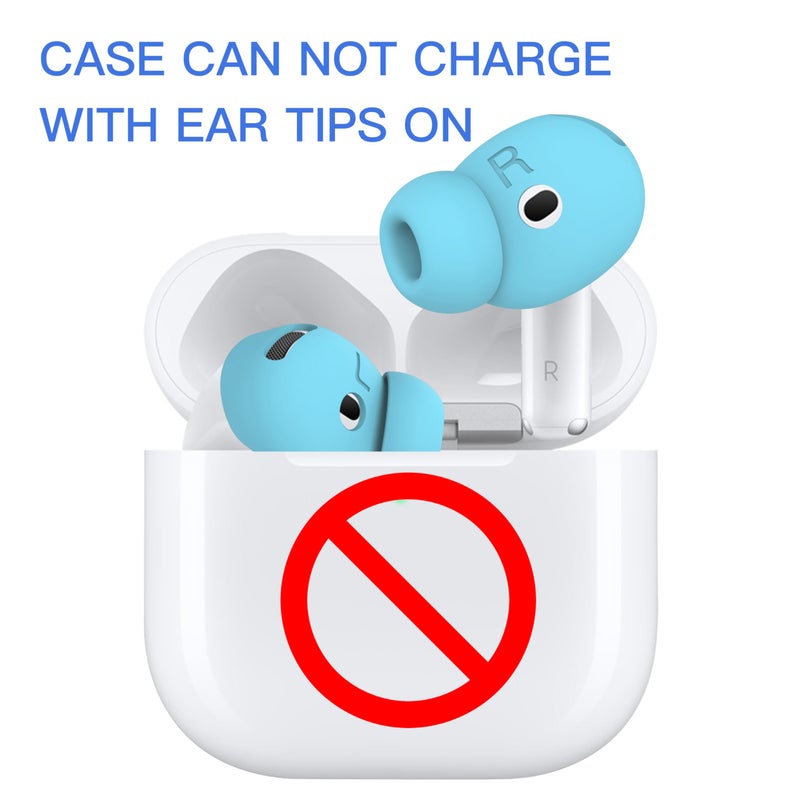 DamonLight 2 Pairs Ear Tips for AirPods 4 Grip Silicone Earbuds Cover [Added Storage Pouch][US Patent Registered] Compatible with Apple AirPods 4th Generation (Ice Blue) - Image 4