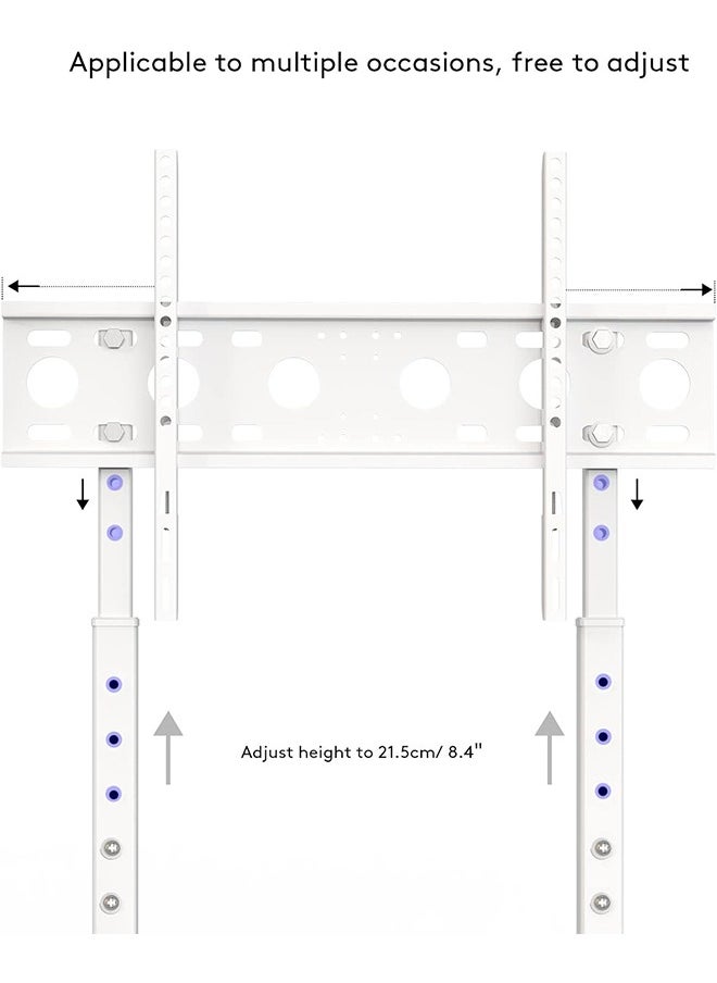 Generic - Floor TV Stand White Slim TV Stand Height Adjustable TV Bracket Universal TV Mount for 32”-65” Flat Panel LED LCD Screens Max VESA 600x400 up to Loading Weight 40KG - Image 1