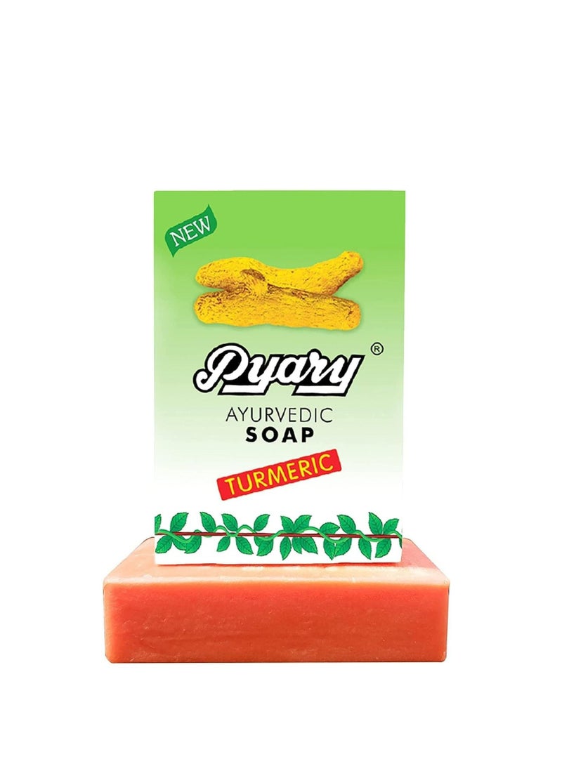 Pyary Pyary Ayurvedic Soap with Turmeric 75gm Natural Vegetable Source (5pcs x 75gm)  - Image 4
