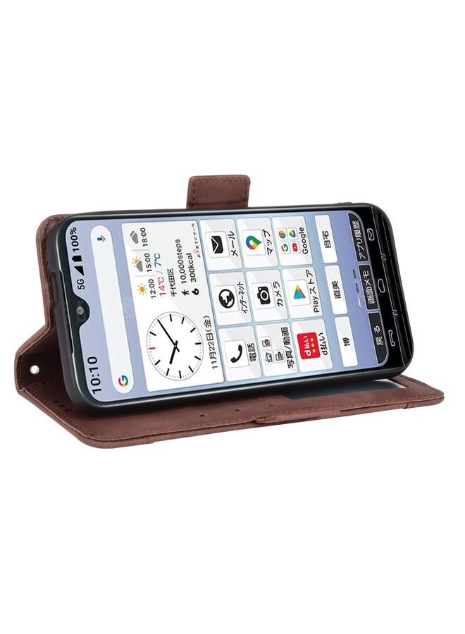 اس-توب جراب لهاتف Kyocera KY-51B مصنوع من جلد العجل بتصميم مزخرف - Image 5