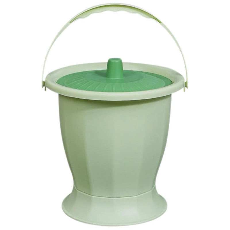 Green Portable Camping Toilet Pee Cup with Lid for Elderly Plastic Spittoon Urinal - Image 5