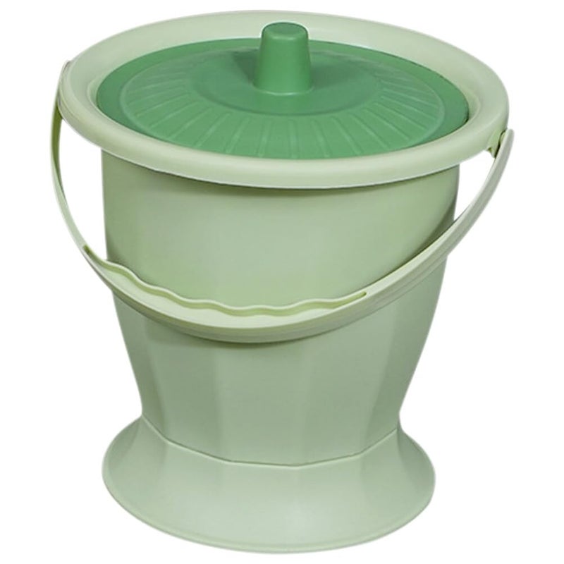 Green Portable Camping Toilet Pee Cup with Lid for Elderly Plastic Spittoon Urinal - Image 2