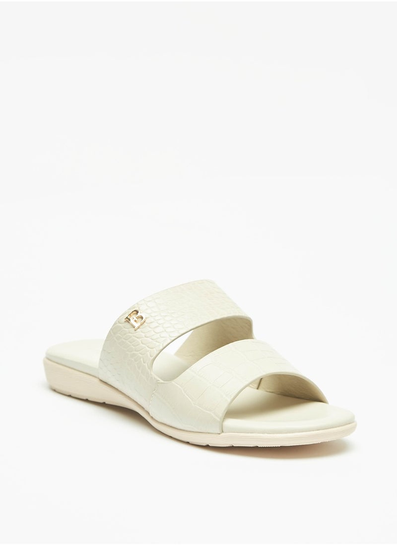 Flora Bella By Shoexpress - Womens Textured Slip-On Sandals - Image 1