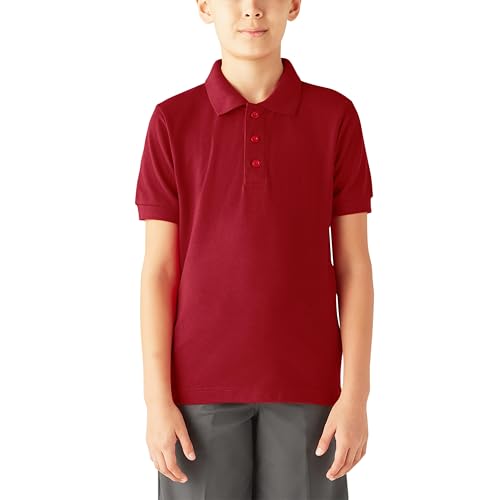 Dickies Boys Short Sleeve Pique Polo English Red XSmall