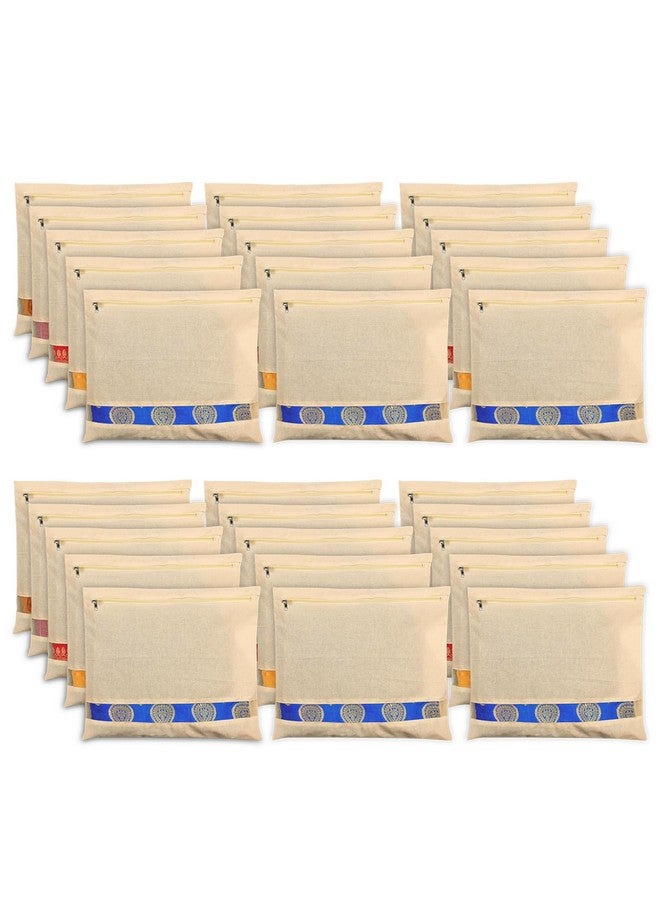 Kuber Industries Saree Bags | Clothes Bags for Storage | Cotton Wardrobe Organizer | Mesh Window Cloth Storage Bags Set | Single Packing Saree Bags | Pack of 30 | Cream - Image 1