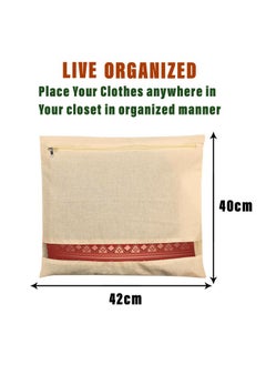 Kuber Industries Kuber Industries Saree Bags | Clothes Bags for Storage | Cotton Wardrobe Organizer | Mesh Window Cloth Storage Bags Set | Single Packing Saree Bags | Pack of 30 | Cream  - Image 3