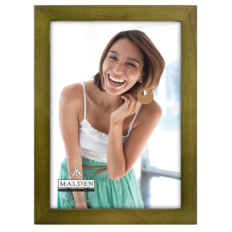 Malden International Designs Green Concept Wood Picture Frame, 5x7, Green - Image 4