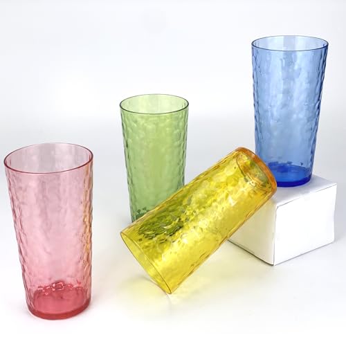 Yalin 24-Ounce Plastic Tumbler Acrylic Drinking Glasses, Reusable Plastic Cups, Stackable, BPA-Free, Shatter Proof, Dishwasher Safe, Set of 8 (Multicolor) - Image 2