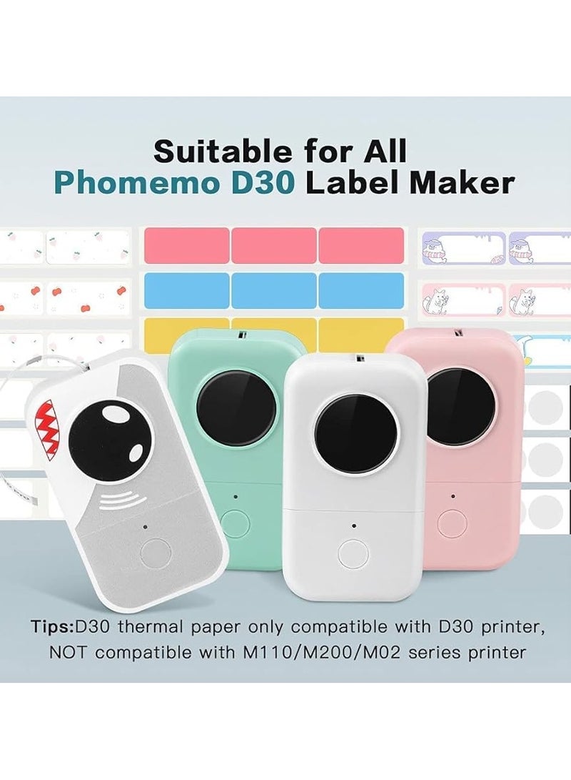 phomemo 3 Rolls Thermal Self-Adhesive Labels 12mm x 40mm (3/8" x 1.5") - 160 Labels/Roll, Black on White, Compatible with D30/D35/Q30/Q30S Printer - Image 5