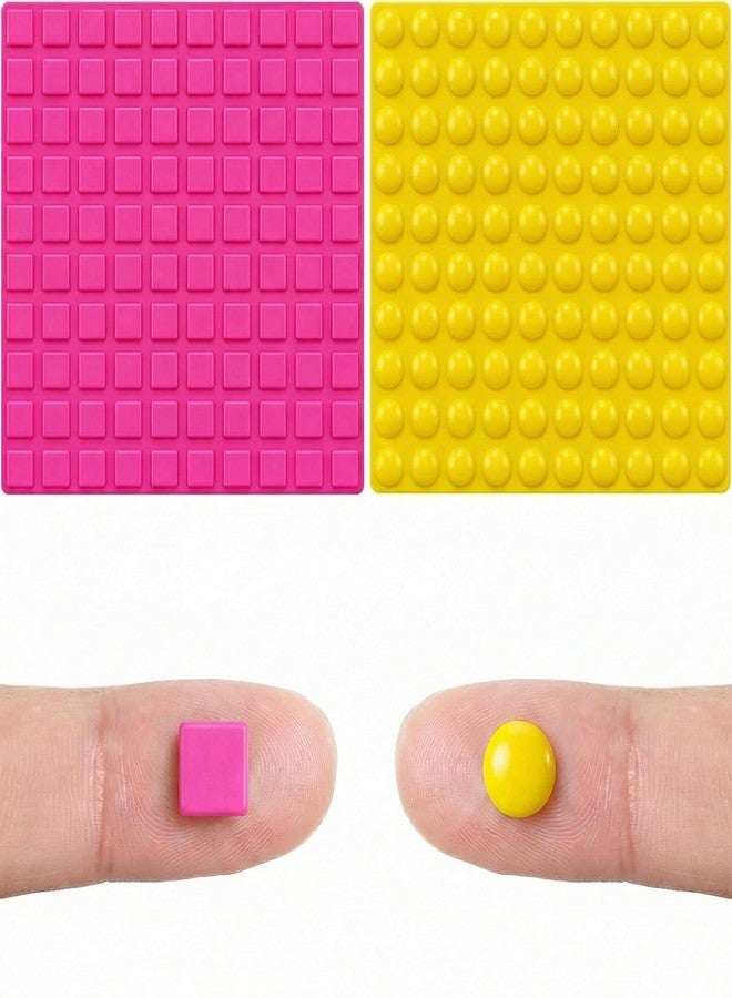 YAFIYGI 144 Pcs Bump Dots for Visually Impaired Mixed Shapes Bright Pink Square and Yellow Round Tactile Markers Low Vision Aids Braille Stickers for Blind People Elderly Home Use - Image 1