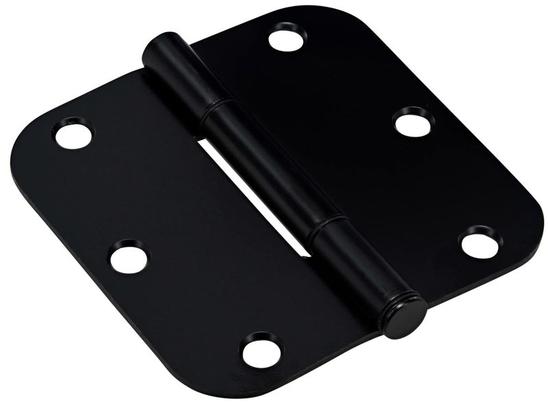 Hardware Essentials by Hillman Squeak-Proof 3-1/2in 5/8in Radius Matte Black Door Hinge (9 Count) - Image 1